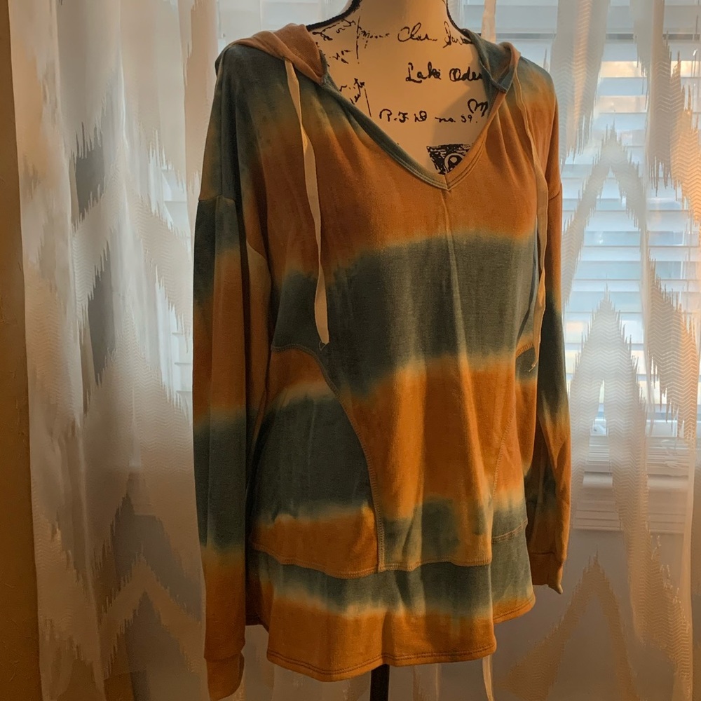๐ฆ๐ฆHopely Loose-Fitting Tye Dye Hooded Sweatshirt SZ Large Boutique New๐ฆ๐ฆ - Picture 1 of 6